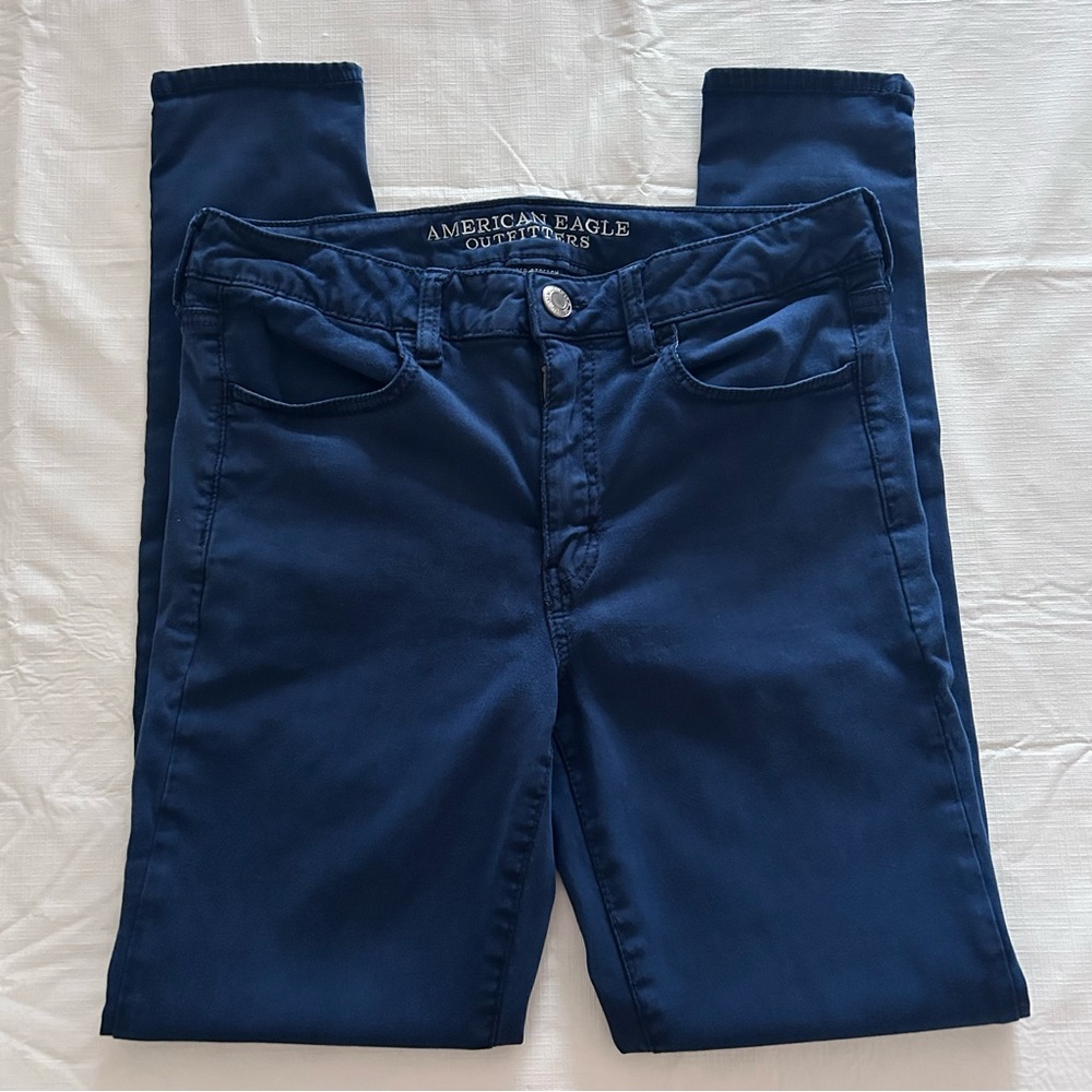 American Eagle ~ Blue Super Stretch Hi Rise Jegging Pants ~ Womens Size 8 B12101